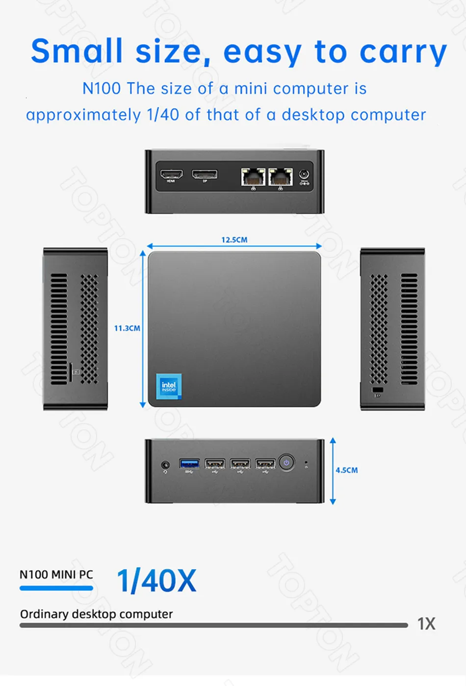Mini CPU Powerhouse: Compacta PC De Escritorio, Alder Lake N100