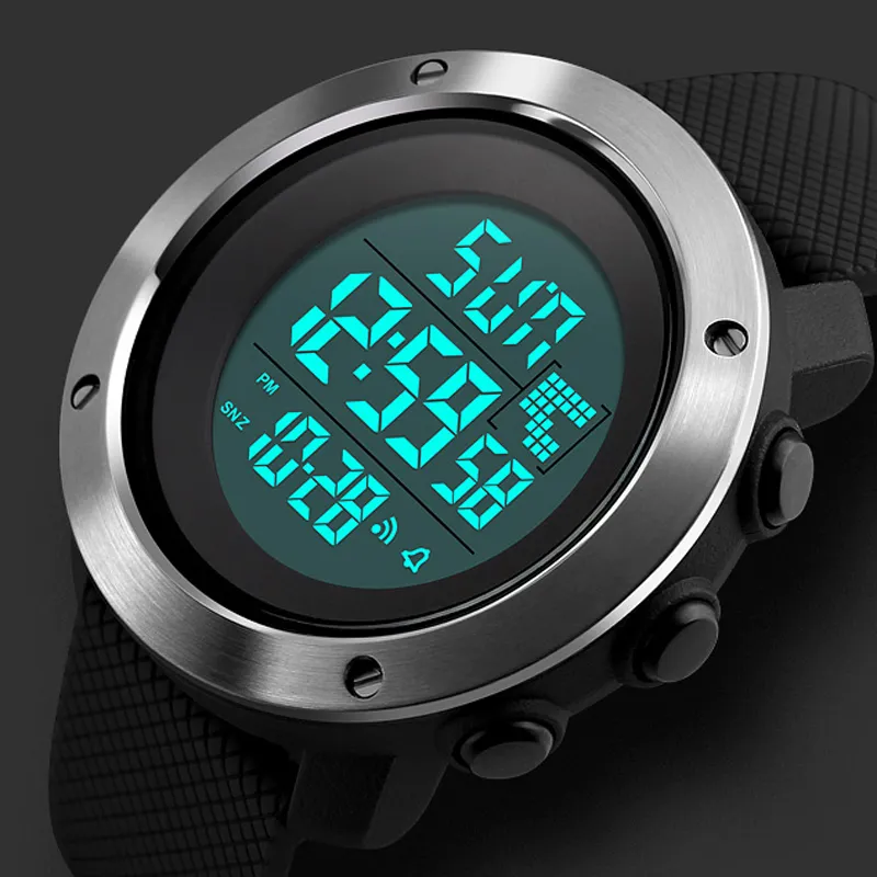 Skmei Men Sports Watches Double Time Digitale polshorloges 50m waterbestendig LED Display Mens Watch Reloj Hombre 2018