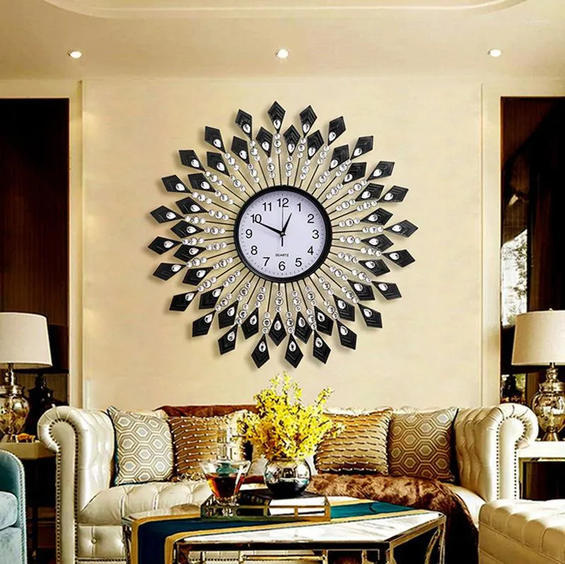  Reloj de pared para salón de peluquería, decoración de pared,  relojes de pared grandes 3D, relojes de pared grandes, color negro, 37  pulgadas : Hogar y Cocina