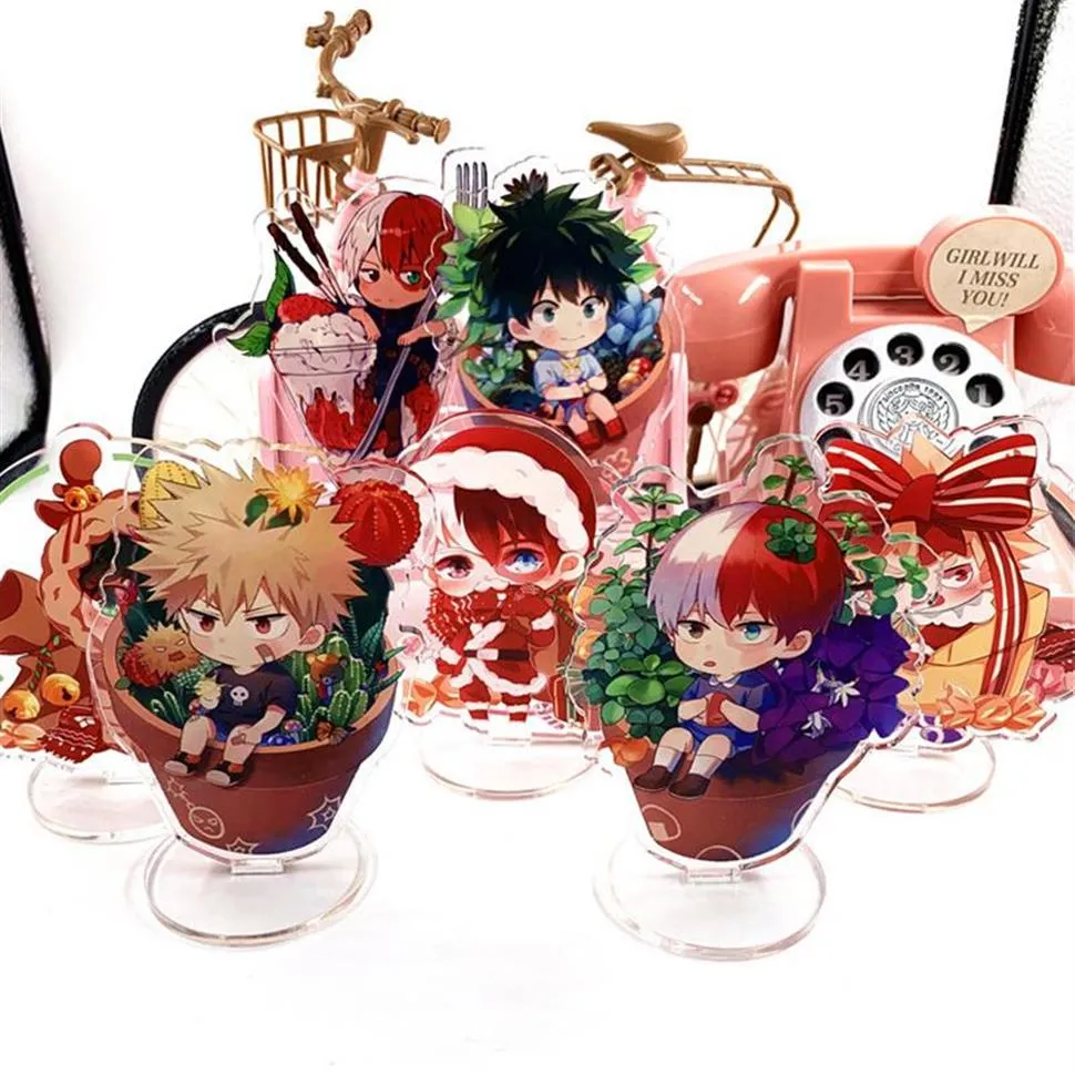 Keychains My Hero Academia Anime Figure Acrylic Stand Model Toy Might Shigaraki Tomura Action Collection Gift2367