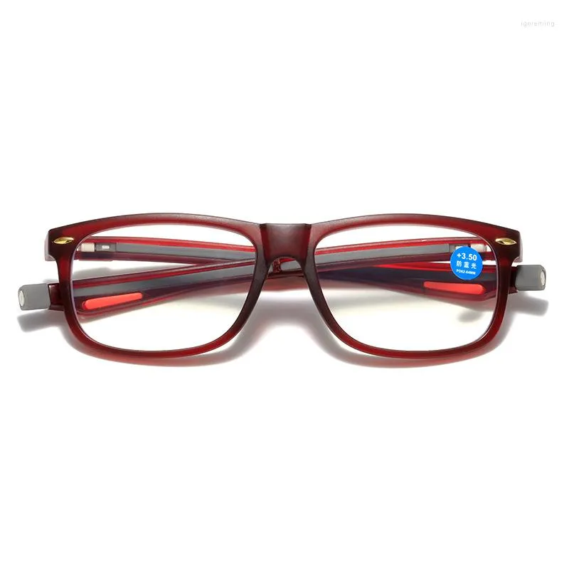 Okulary przeciwsłoneczne ramy anty niebieskie lekkie okulary czytania mężczyźni kobiety Ultralight Magnet wiszący czytnik szyi okulisty hiperopia presbyopia okulary