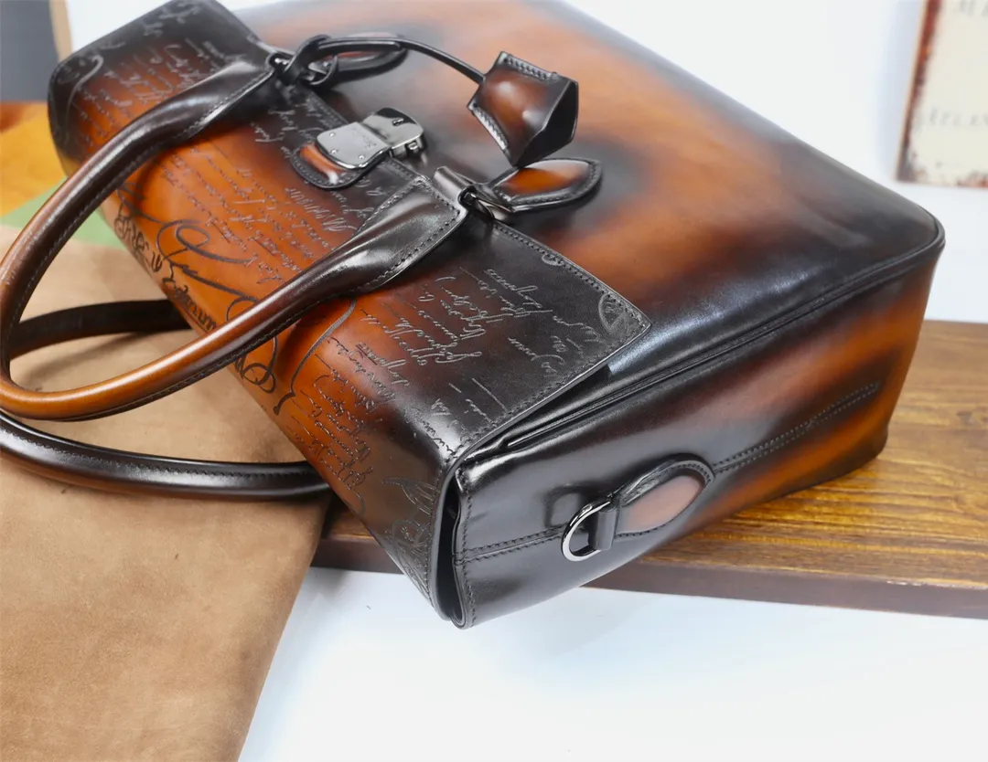 バッグ Berluti Patina Leather BriefCase Berluti Patina Leather BriefCase