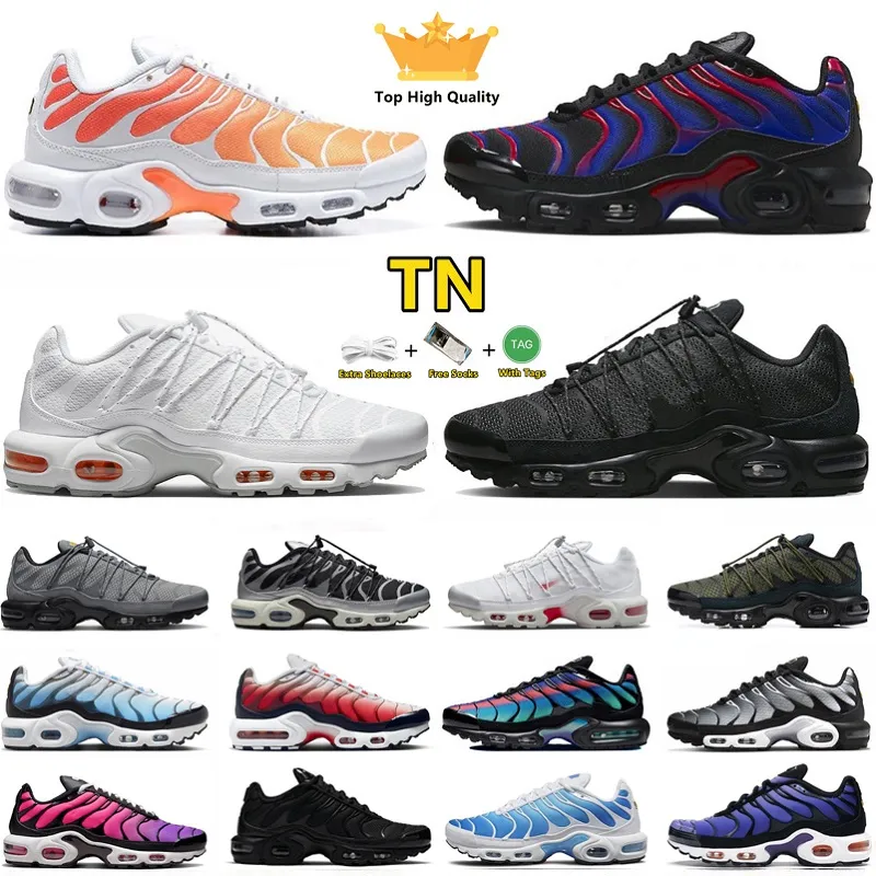 TN Plus TNS Mens Running Shoes Toggle Utility Triple White Sunrise Black Hyper Atlanta Sky Blue Light Men Women Women Resports Shaussure 36-46
