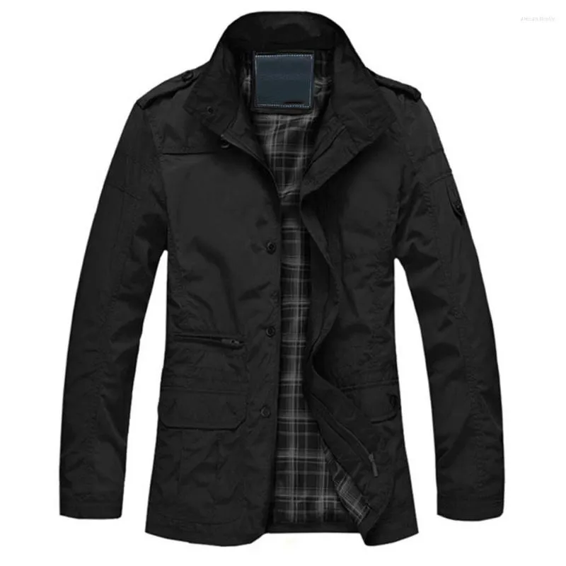 Men's Jackets Male Casual Khaki Zipper 2023 Windbreaker Outerwear Baggy Varsity Strtwear Jacket Classic Long Men Trench Coat For Summer Thin