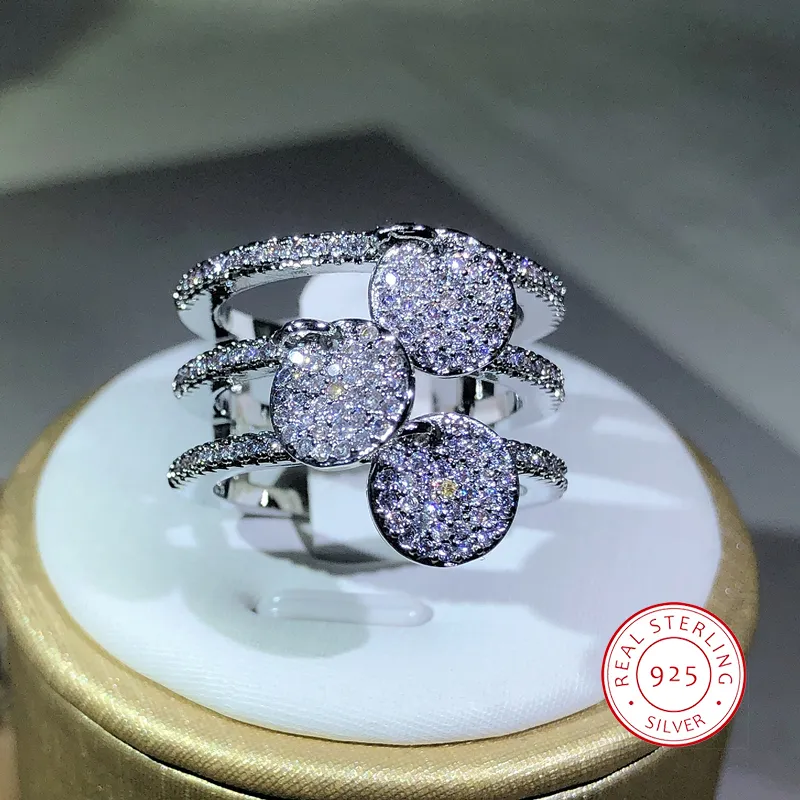 Fedi nuziali Vintage a forma di cuore Anello promessa Diamante simulato 925 Sterling Silver Band di fidanzamento per gioielli da donna 230712