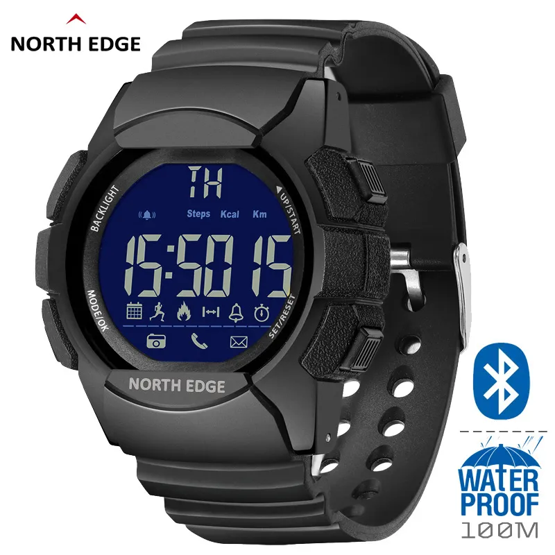 Herenhorloge Militaire Waterbestendig 100M NORTH EDGE Sport Horloge Leger Led Digitale Pols Stopwatches Voor Man Voor IOS Android