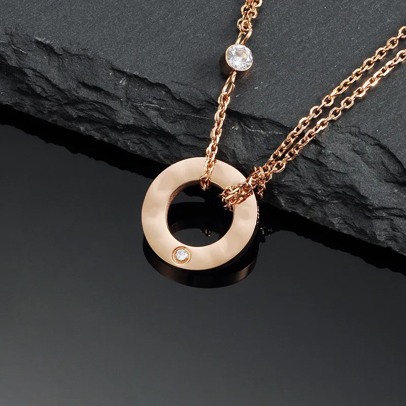 collana girocollo di lusso catena d'oro di design gioielli d'amore ciondolo cerchio iniziale pietra naturale collane del ringraziamento collana iniziale di diamanti da uomo