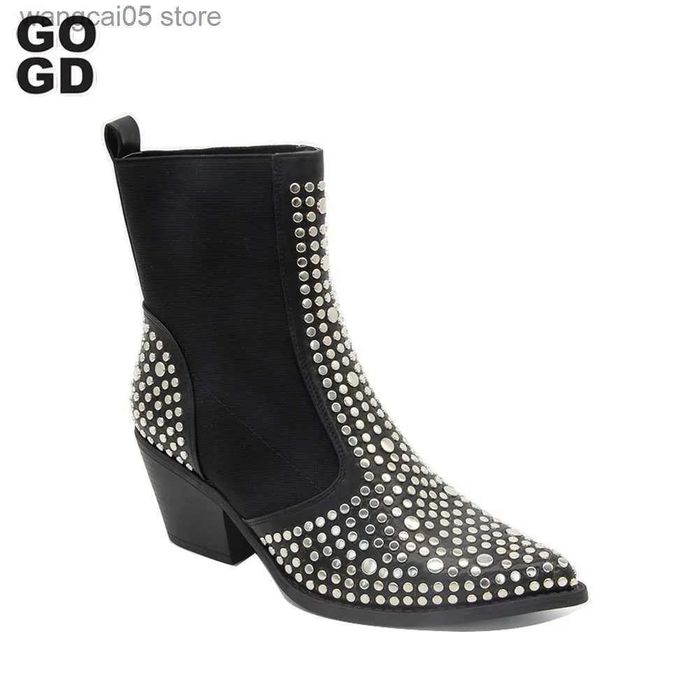 Boots GOGD Winter Boots Women Sexy Velvet Rive Night Club Party Pump Shoes Women Zipper Short Autumn Winter Ladies Shoes Boots T230713