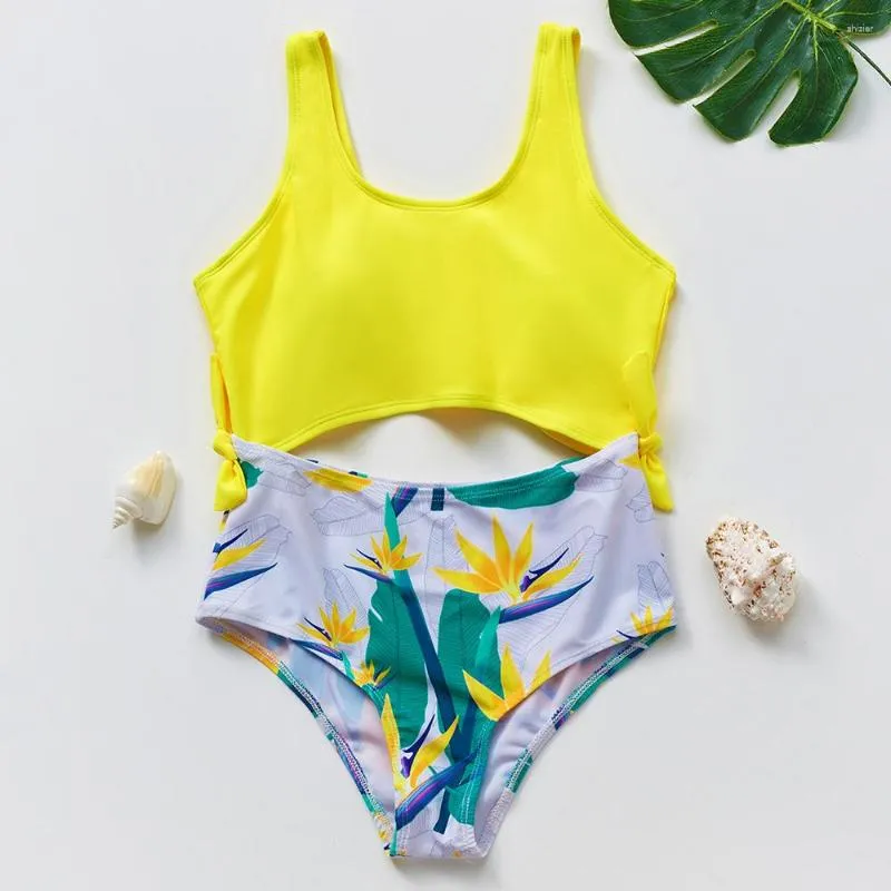 Womens Swimwear Girls Tropical Print One Piece Swimsuit Kids 5 14Y Teenagers  Swimming Bathing Suit Cut Out Childrens Summer Beachwear From Shizier,  $13.55