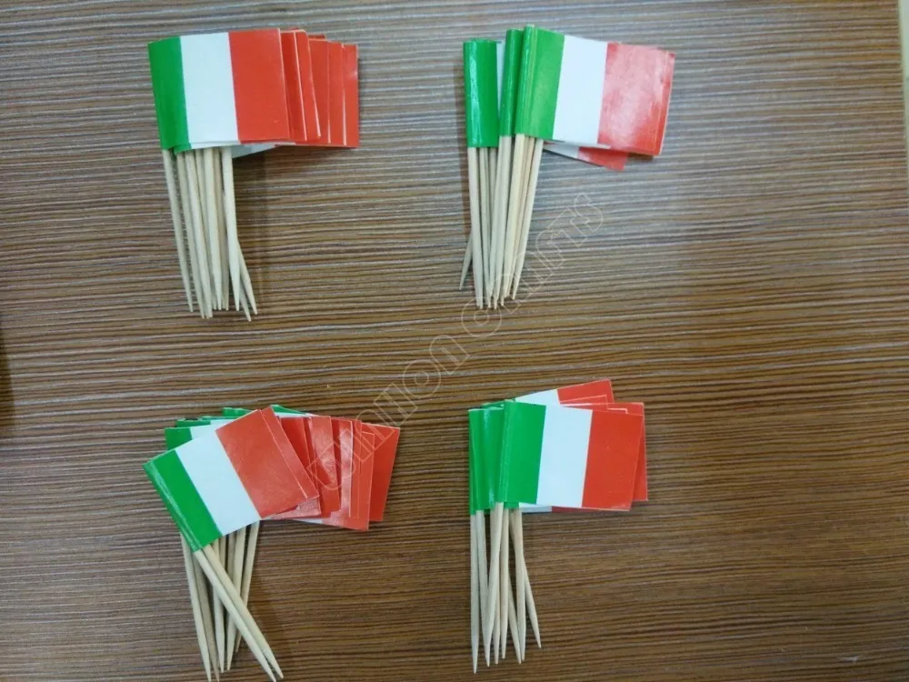 Banner Flags Italy Toothpick Flag 500Pcs Paper Food Picks Dinner Cake Toothpick Cupcake Decoration Fruit Cocktail Sticks Party Topper Sticks 230712