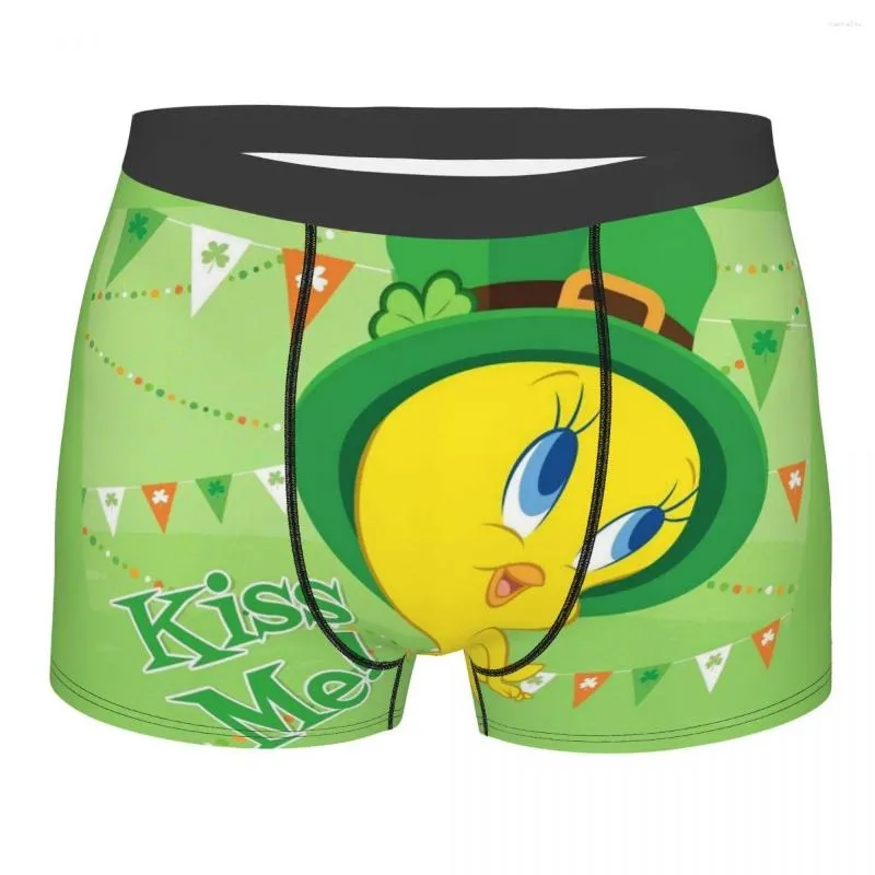 Трусики мужчина милая желтая птица Tweety Underwear Cartoon Sexy Boxer Shorks Shorts Труды мужской мягкий s-xxl