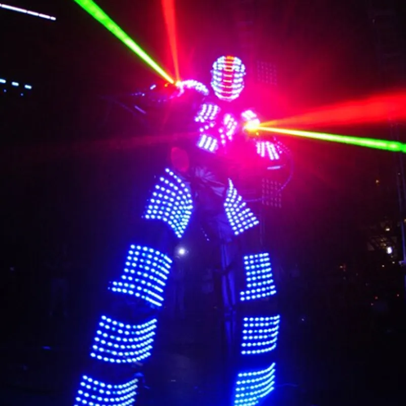 Outros suprimentos para festas de eventos Roupas luminosas LED de alta qualidade Palafitas de robô Terno para desempenho Robô LED Cosplay Traje Show de salão Roupas luminescentes 230712