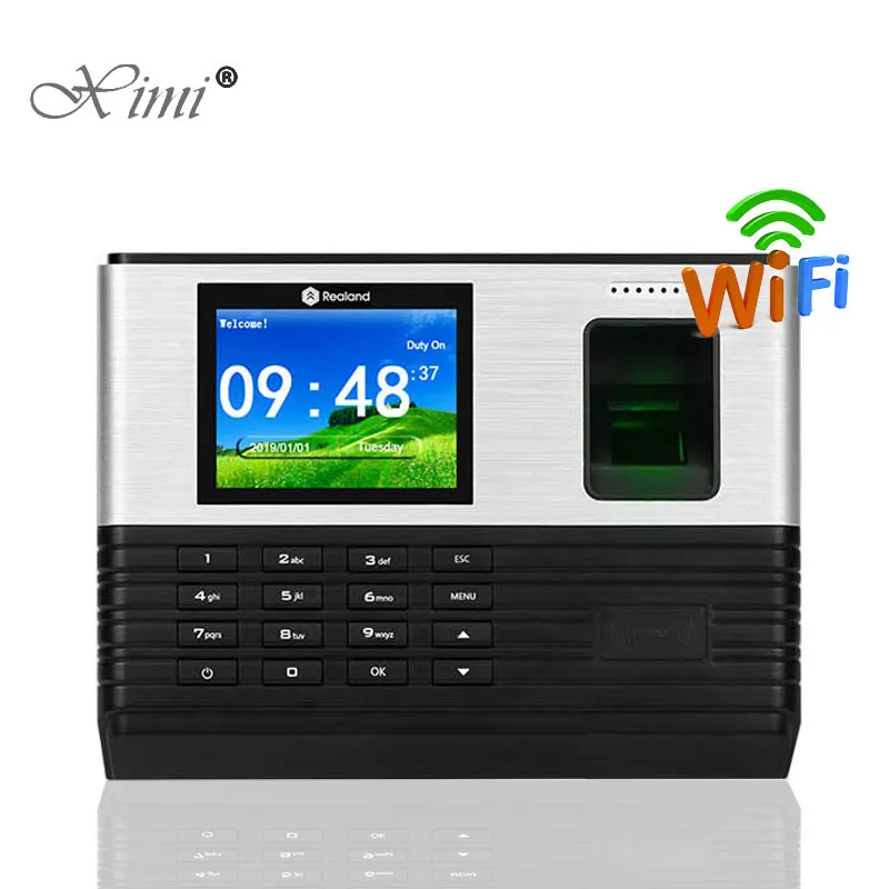 Recognition System Wifi RFID 2 8inch Biometric Fingerprint Time Attendance TCP IP USB Office Check in Realand Clock Free Software 230712