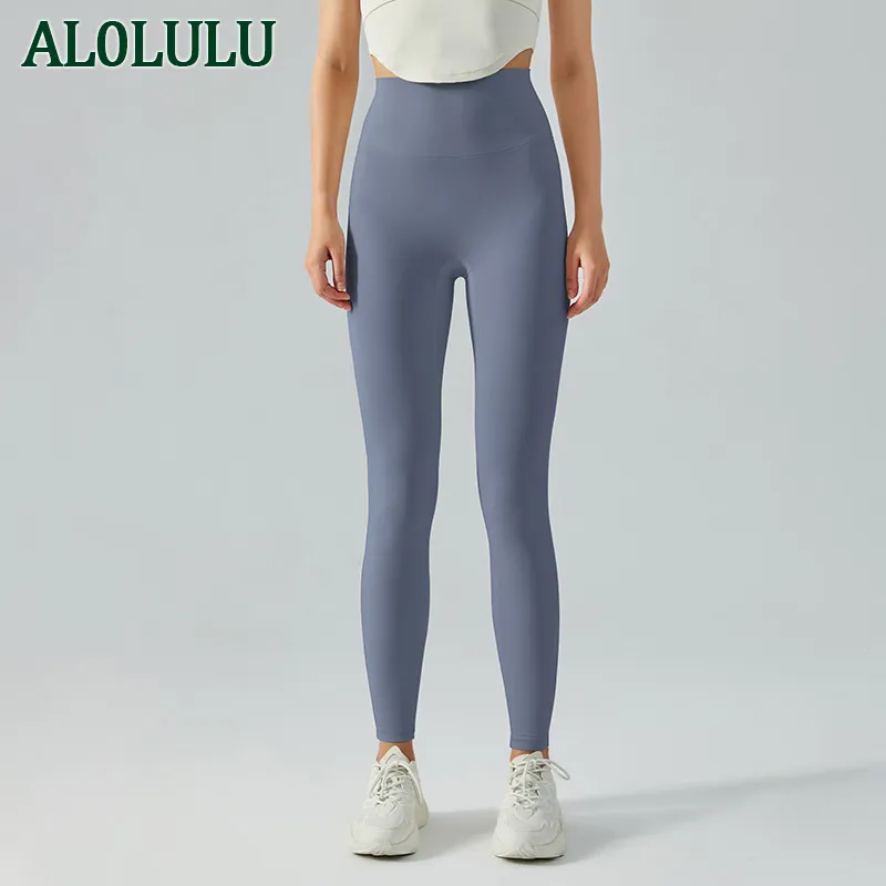 AL0LULU Abiti da yoga pantaloni nudi da donna in tessuto delicato sulla pelle abbigliamento esterno da corsa sport body yoga pant stesso stile