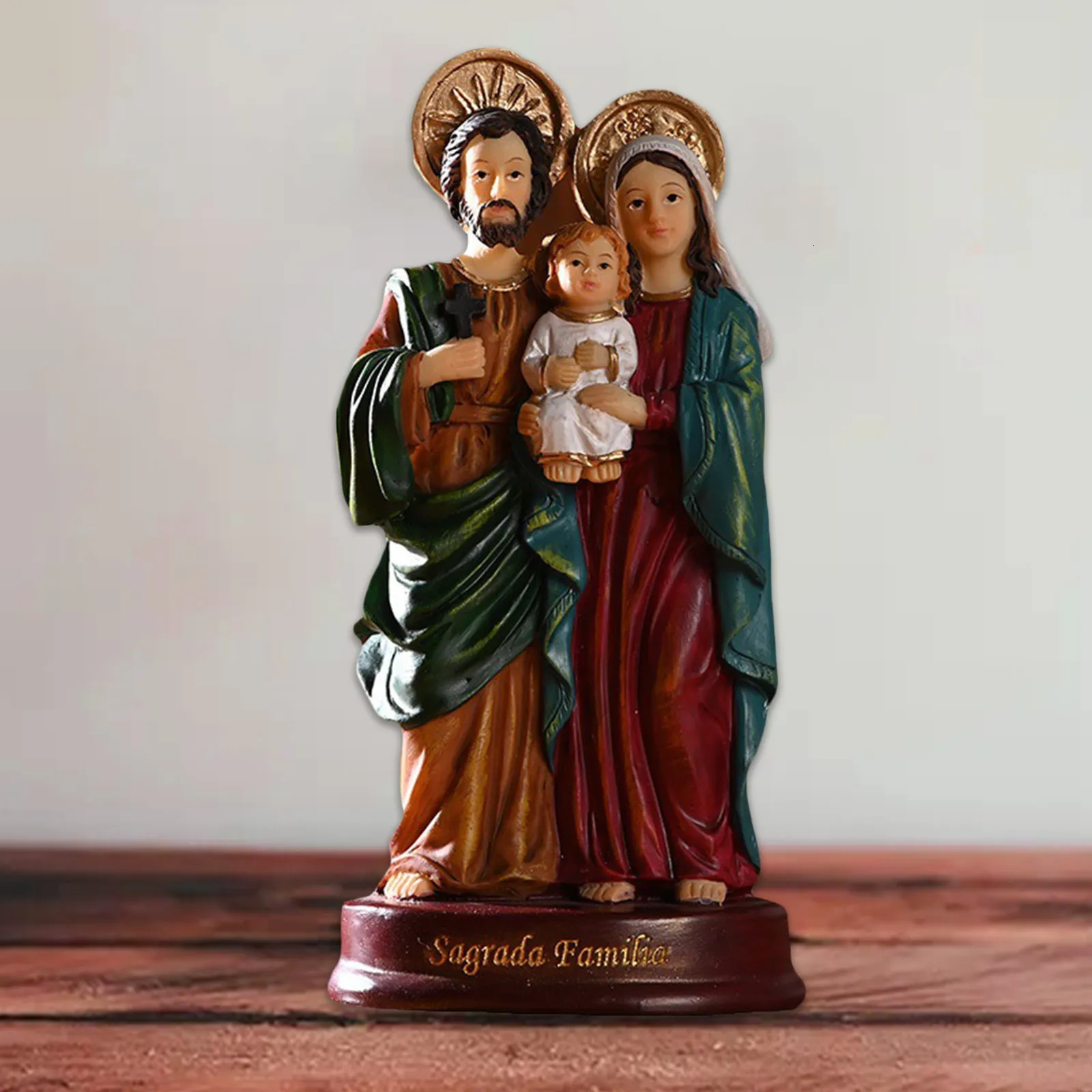 Holy Family Statues Figure Child Jesus Christ Figurine Home Decorative Sculptures Catholic Church Souvenirs Gifts