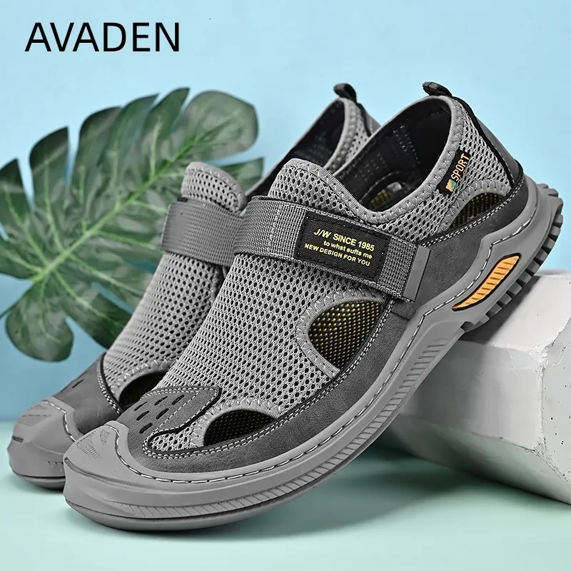 Sandals Man Fashion Summer Outdoor Beach Casual Baotou Hole Shoes for Men Breathable Platform Indoor Roma 230712
