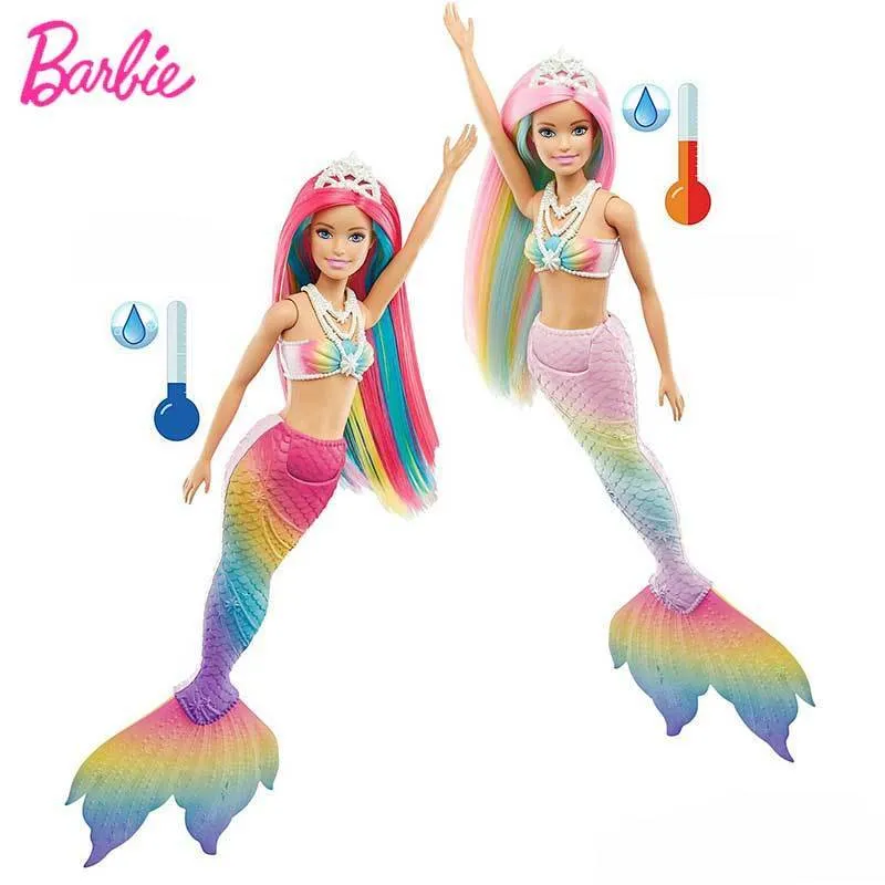 Dolls GTF89 Original Hair and fish tail Warm water discoloration Mermaid Princess Girl Gift improve children's pleasure Toy 230712