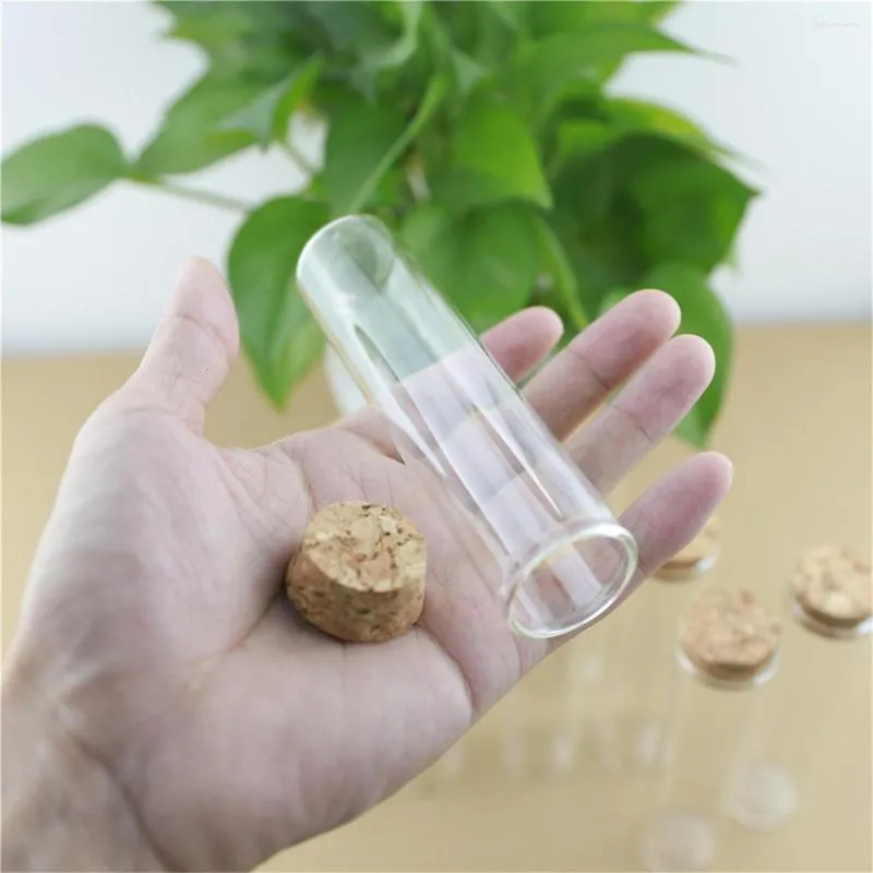 Depolama Şişeleri 12 PCS 30 120mm 60ml Cork Cam Şişe Durdurucu Baharatlı Küçük Şeffaf Konteyner Kavanozları Şişeler DIY Craft