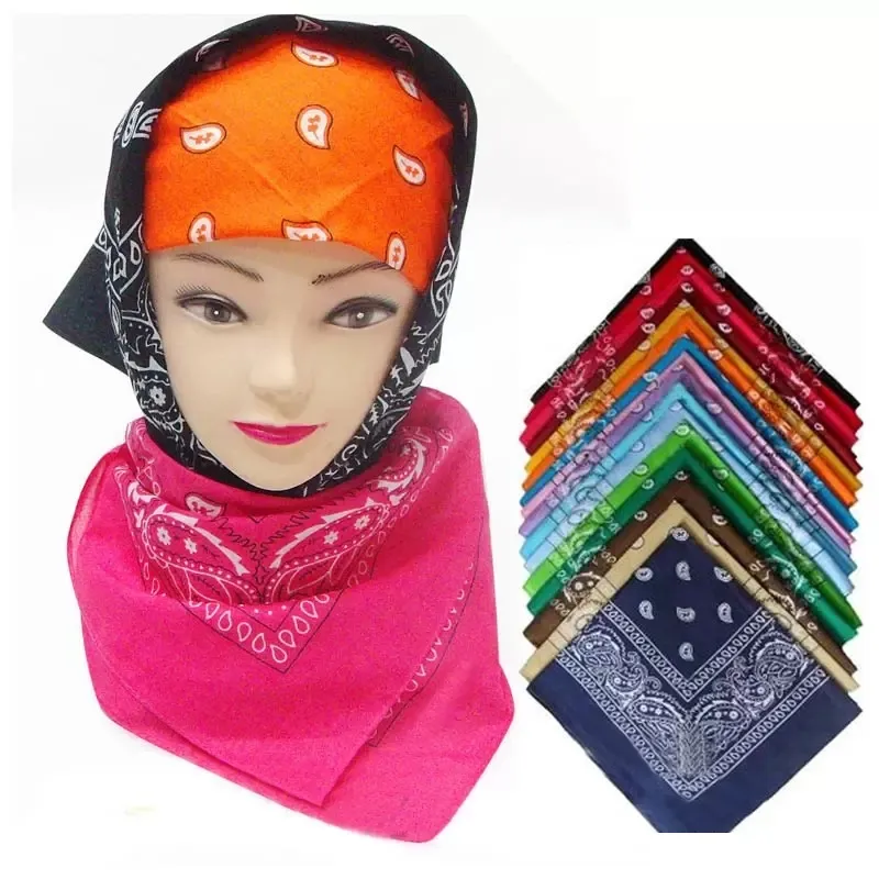 Mode multi couleur coton tissu bandana matériel personnalisé tête de ski paisley bandanas en stock