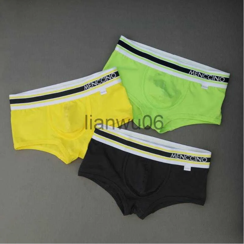 Caleçons sous-vêtements pour hommes boxers coton confortable sexy taille basse boxer coloré J230713