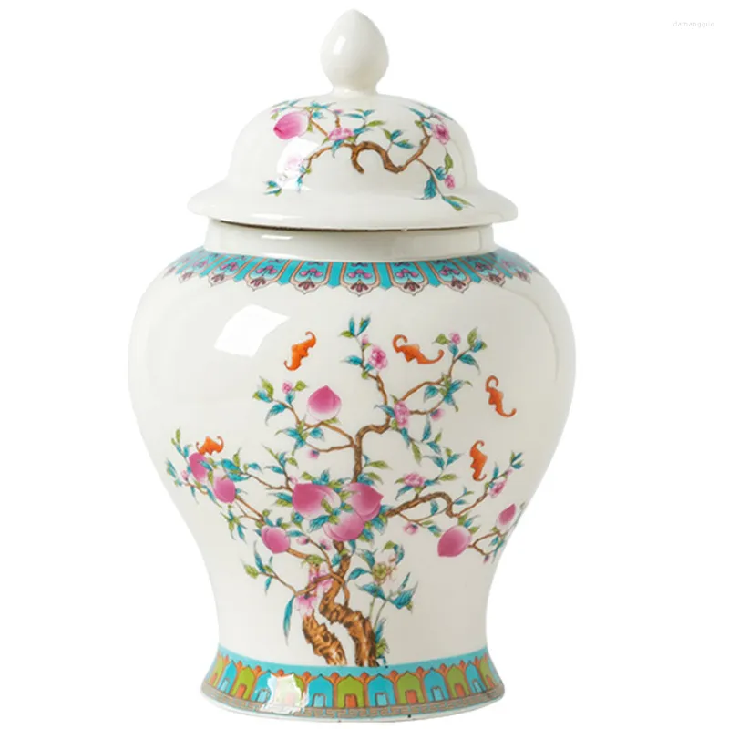 Förvaringsflaskor Keramik tecaddy Hushållsbehållare Kökshållare Lock Vintage Set Kinesisk multifunktion lufttät burk