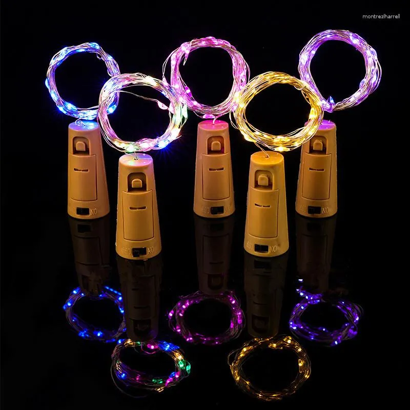 Cordes décoration de fête de noël 10 pièces LED bouteille de vin liège guirlande lumineuse fée lampe pour bouteilles d'alcool artisanat mariage fil de cuivre