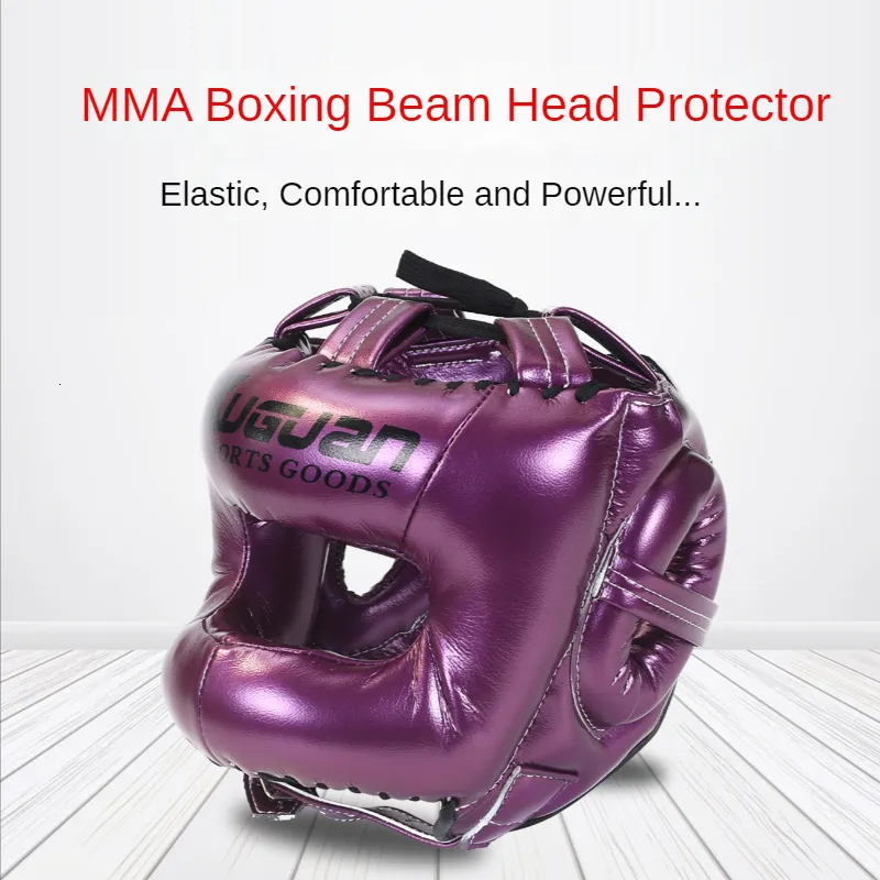 Tactical Helmets PU Boxing Head Protection Adult Fitness equipment Cross Beam Closed Full Sports Sanda Taekwondo Accessories 230713