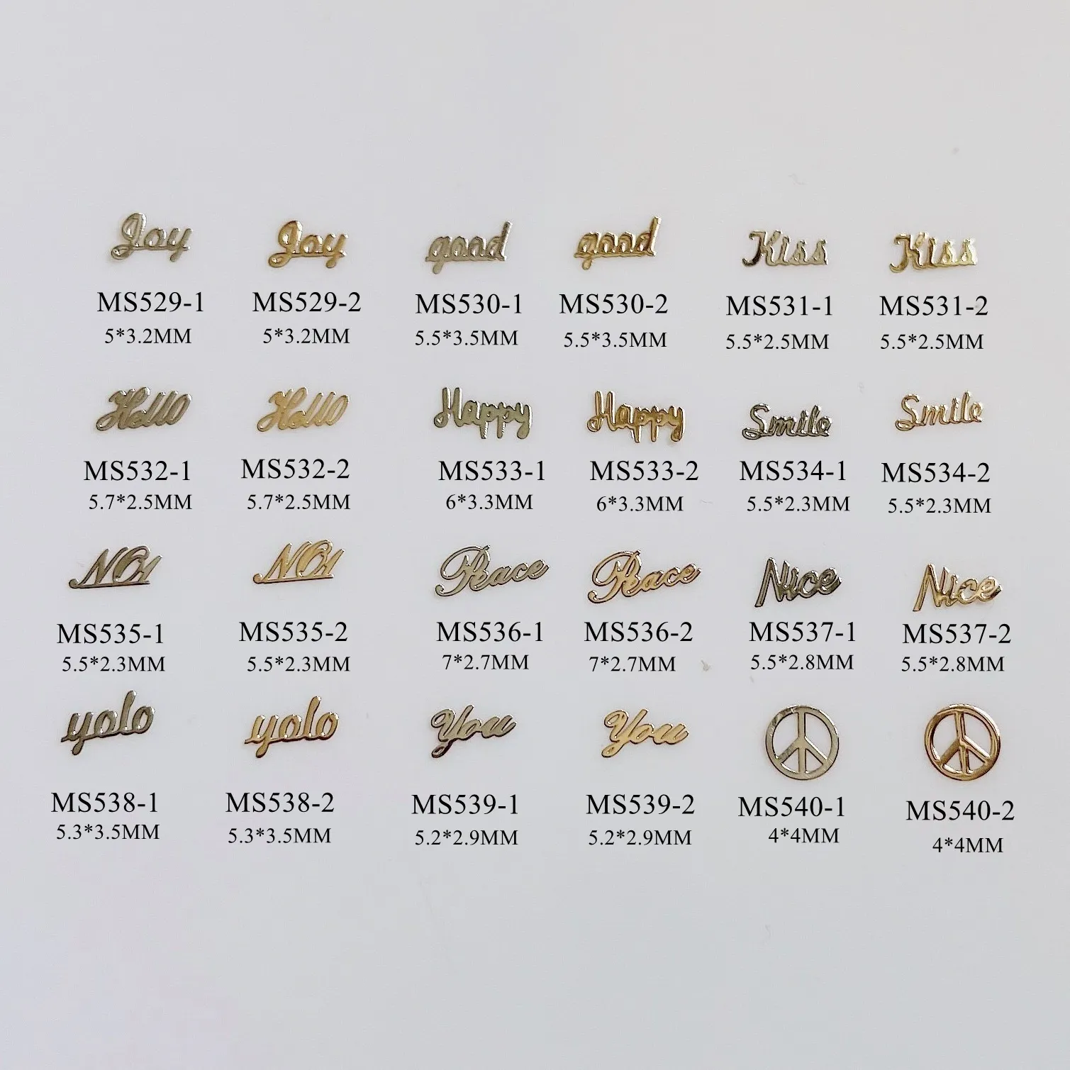 Stickers Decals Approx bag SilverGold English Words Peace Happy Kiss Hello  Nonadhesive Soft Metal Sticker Nail Art Decoration M39 230712 From Zuo06,  $9.11