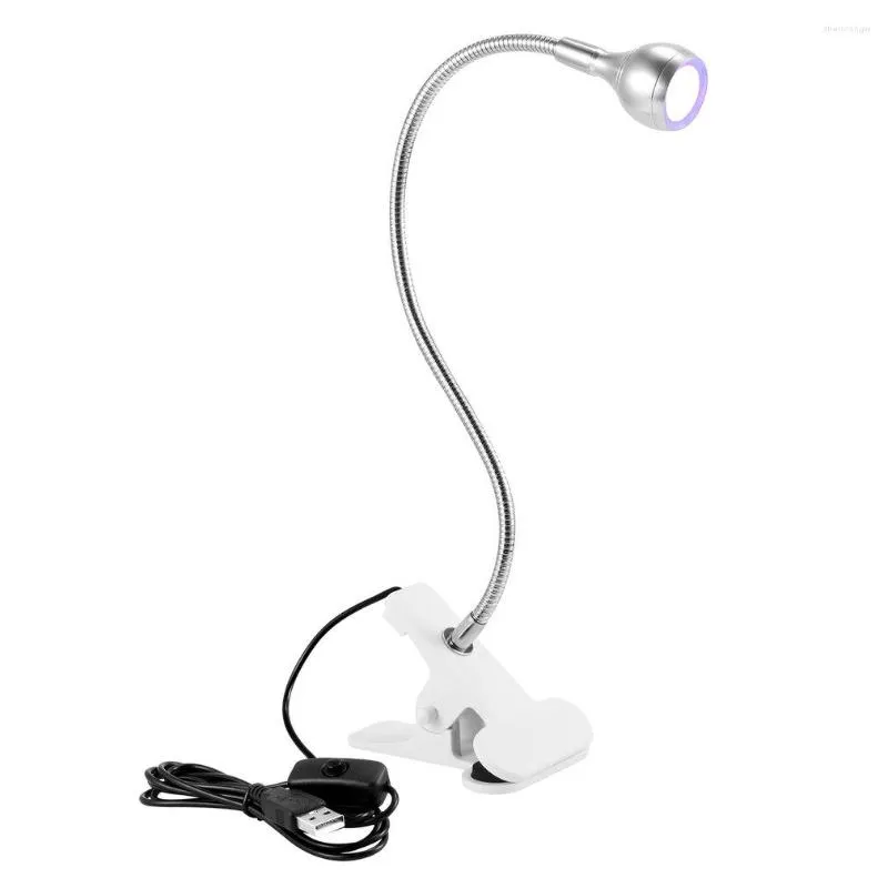 Candeeiros de mesa Led luzes ultravioleta clip-on tubo de metal flexível lâmpada UV USB mini gel cura luz de mesa secador de unhas para arte faça você mesmo