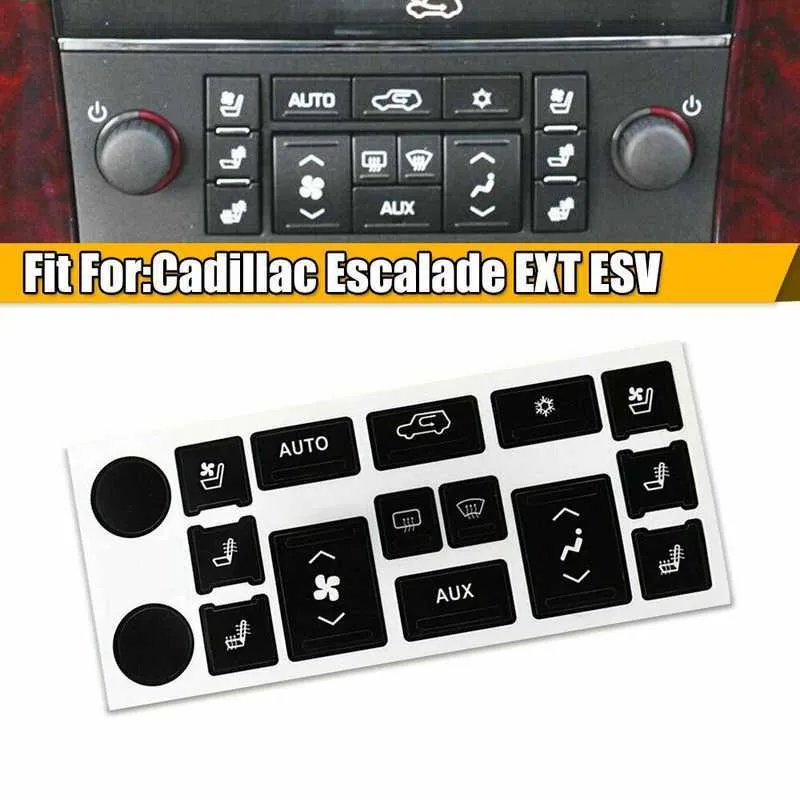 Button Repair Decals – Interior Radio & Window Switch Stickers For Mercedes Benz (Black, 1 Set)