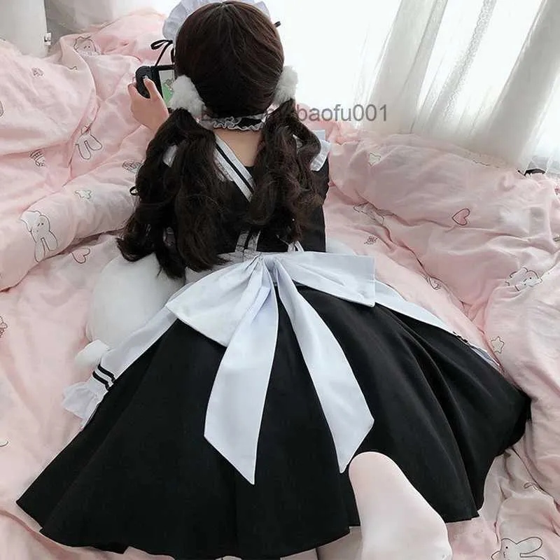 Tema Kostümü 2023 Siyah Sevimli Lolita Maid Come Girl Night Maid rol oynama COME animasyon gösterisi Japonca Gel Z2307123