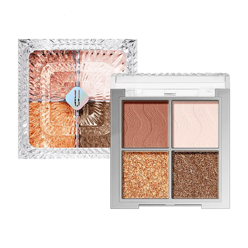 Ombre à paupières EyeShadow Quad In Spring Pumpkin Earth Matte Gold Glitter Eye Shadow Plate Eyeshadow Container 230712