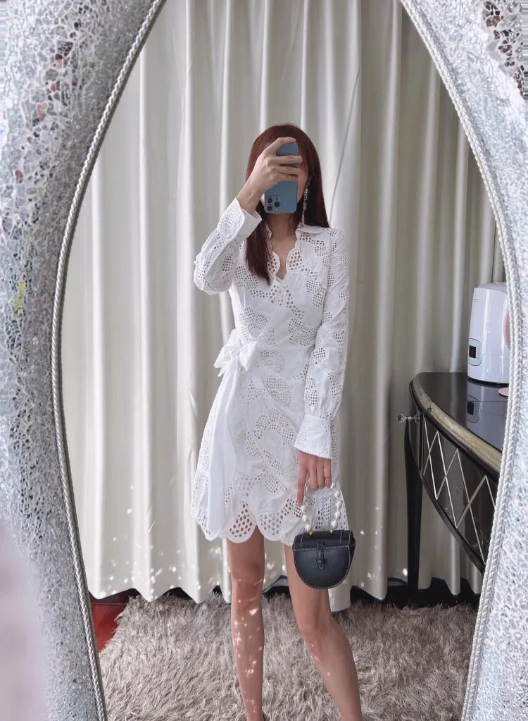 knee length dresses for ladies Self-Portrait - White Jersey Drape Maxi Dress main image 0