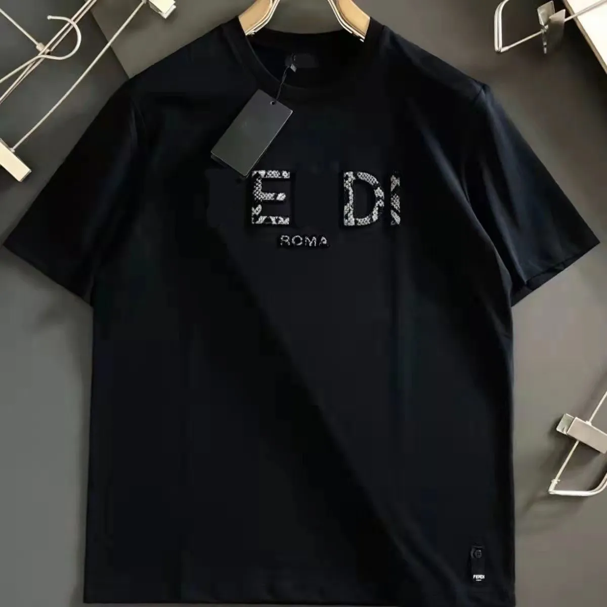 2023 Designer masculino e feminino camiseta de algodão gola redonda moda letras manga curta primavera e verão alta rua tendência solta roupas hip-hop S-5XL # 06