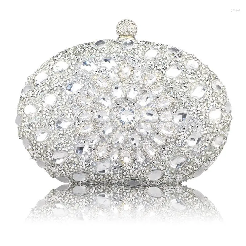 Sacs de soirée mariage diamant argent Floral cristal fronde paquet femme pochette téléphone portable poche correspondant portefeuille sac à main sacs à main