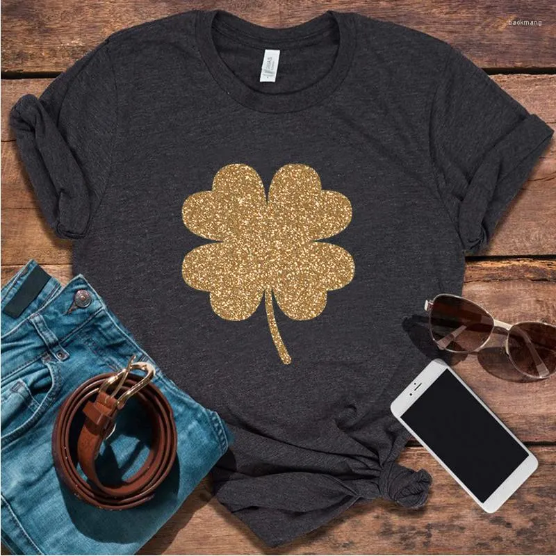 Dam T-shirts St Patricks Day Skjorta Dam Irish Graphic Tees Oversized Glitter Shamrock Tee Patty's Clothes Classic M