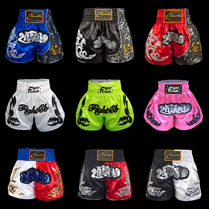 Herrshorts MMA-shorts Professionell Amatör Kickboxer Boxningsshorts Dam Herr Barn Pojkar Flickor Broderi MuayThai Short Pants Fight Wear 230712