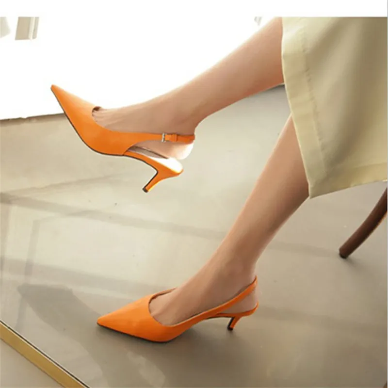 Dress Shoes Summer Sandals Women's Slim High Heels Hollow with Suede Pointed Sexy Korean Fashion High Heels Automatic Shoes 230713