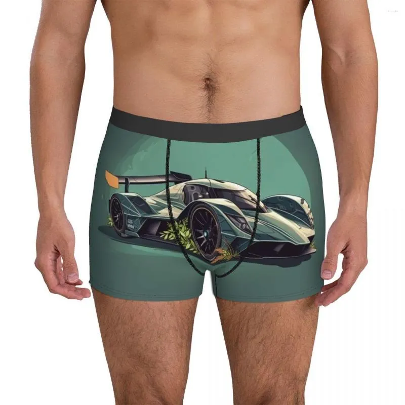 Unterhosen Schillernde Sportwagen-Unterwäsche Naturstil Cartoon Männliche Höschen Benutzerdefinierte atmungsaktive Trunk-Boxershorts in Übergröße