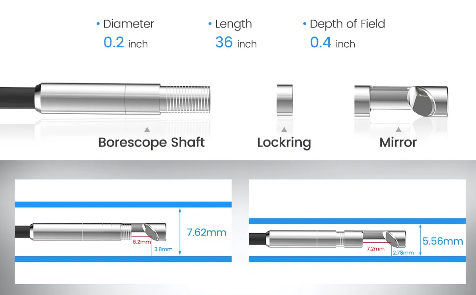 WiFi Rifle Borescope - Rigid Barrel Inspection Camera for iPhone ...