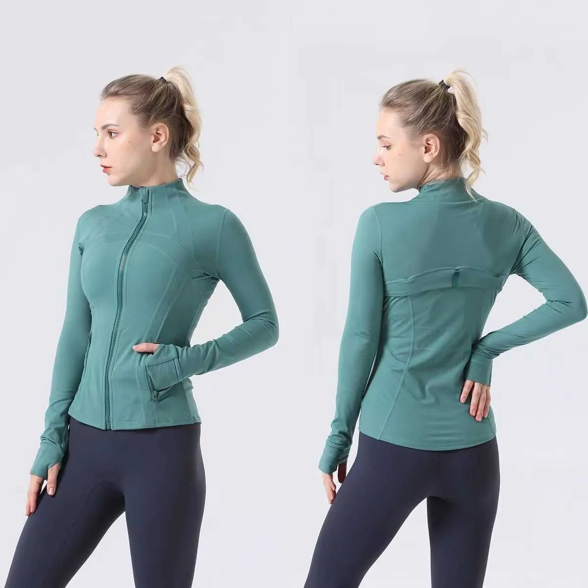 Chaqueta deportiva de manga larga Mujer Zip Fitness Camisa de yoga Invierno  Gimnasio cálido Top Activewear Abrigos para correr Ropa de entrenamiento  Mujer