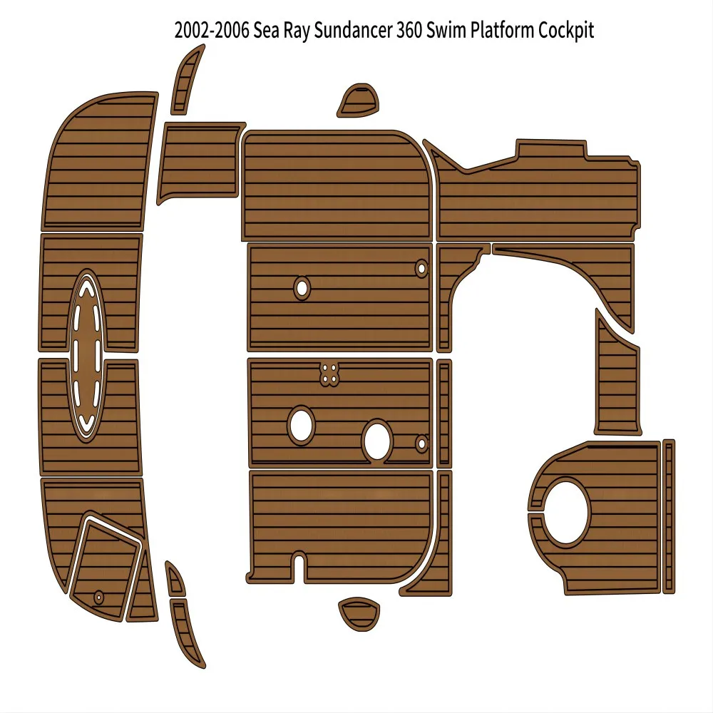 2002-2006 Sea Ray Sundancer 360 Piattaforma da bagno Pozzetto Pad Barca EVA Pavimento in teak