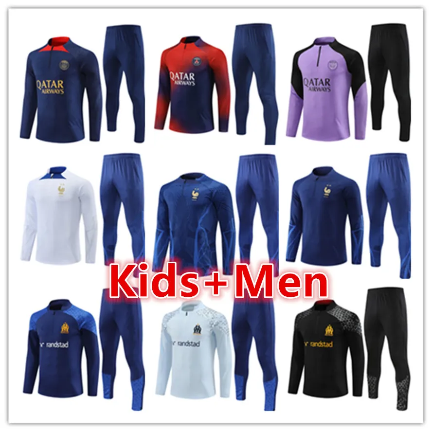 chandal psg france Francia marseille men kids chándal de fútbol 2022 2023  Hombre y niño chandal de futbol chandal futbol tracksuit