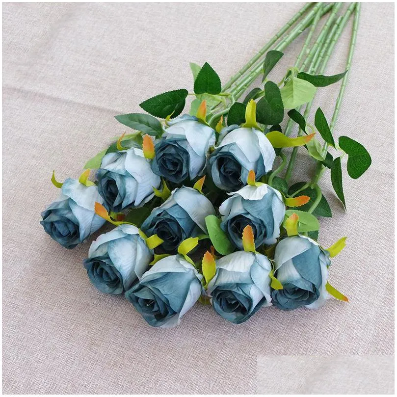 single head artificial bulgarian rose flowers 51cm length simulation rose for home bridal wedding party festival decor