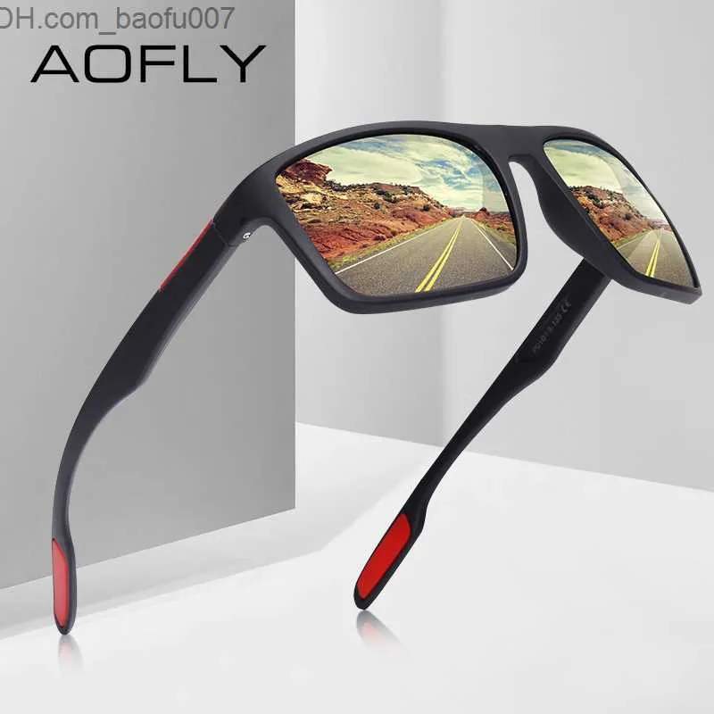 Solglasögon AOFLY DESIGN Ultralight TR90 Polariserade solglasögon för mäns drivande skugga mäns retro solglasögon för mäns spuare -glas gafas de sol z230719