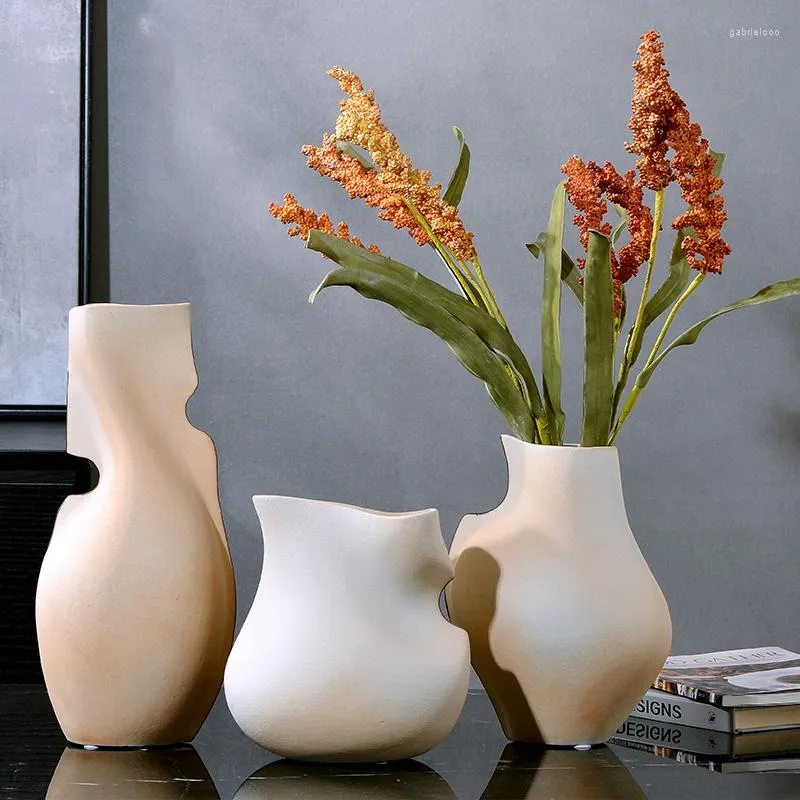 Vases Nordic Creative Modern Wabi-sabi High-end Flower Arrangement Ornament Living Room El Decorations Soft Decoration Display Vase