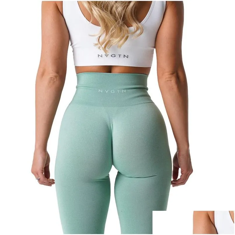 Yoga Outfit Nvgtn Naadloze Leggings Spandex Shorts Vrouw Fitness Elastisch Ademend Hip Lifting Vrijetijdssporten Lycra Spandextights D Dh4Xy