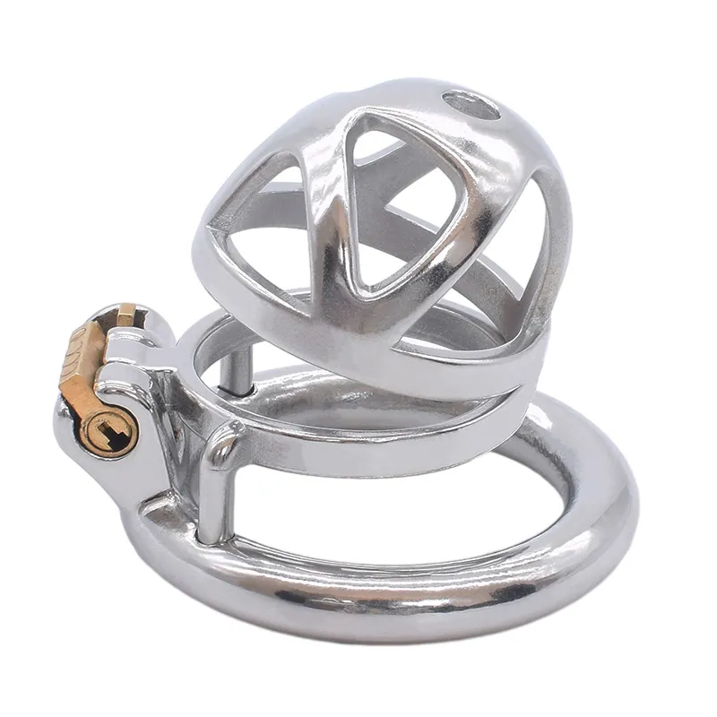 Metal Chastity Cage for Male Sissy Bondage Belt Device Steel Hand Polish Penis Rings NOT HT V BDSM Sex Toys Lock the Cock