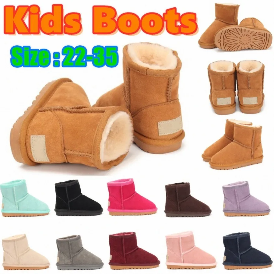 Toddlers boots kids designer snow Boots 3352 Australian infants girls boys warm boot Leather youth shoe winter booties 21Ck#