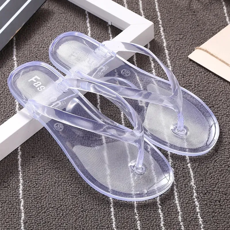 Slippers Summer Beach Flat Flat Clear Flops Girls Transparent Slippers Женщины-желе-туфли простые цвета женские шлепанцы, дамы, слайды 230713